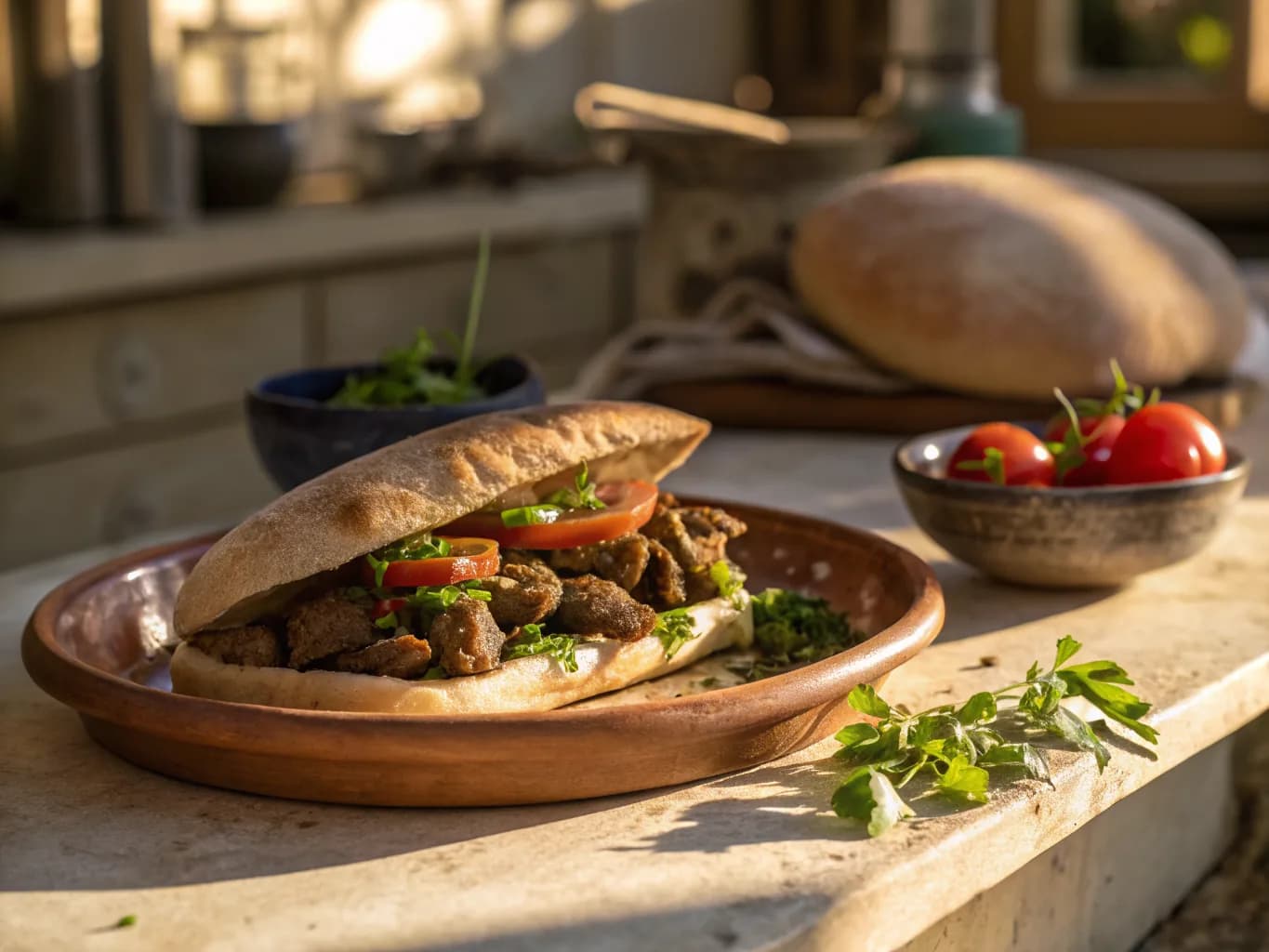 Egyptian Chicken Liver Sandwich (Kebda Iskandarani)