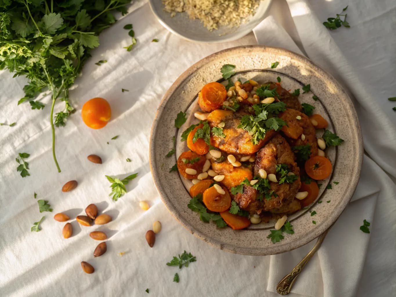 Chicken Tagine with Apricots and Almonds