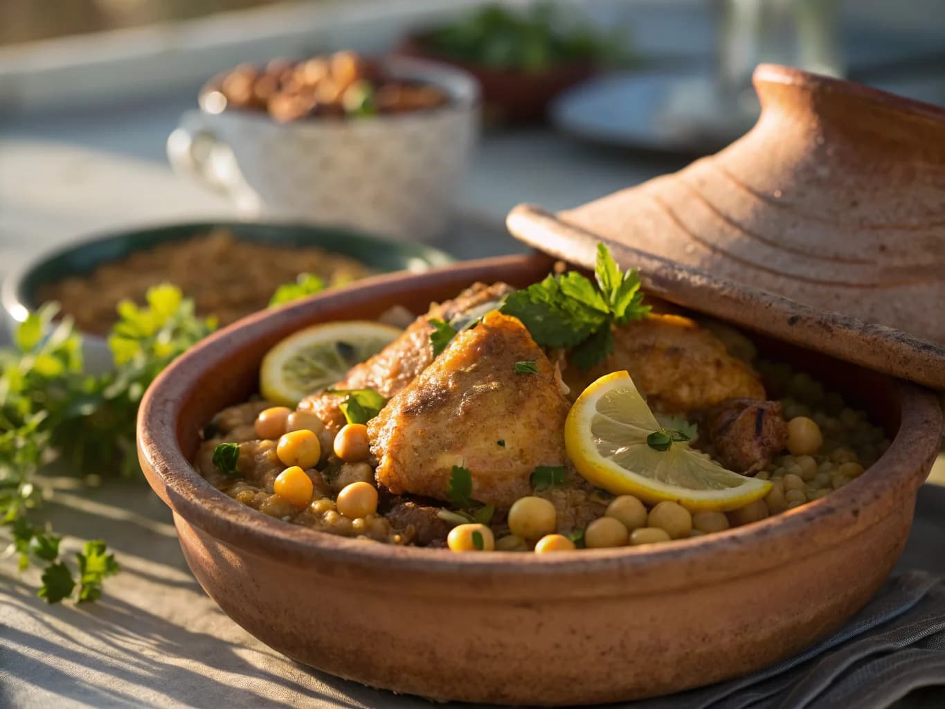 Lebanese Chicken and Chickpea Tagine with Preserved Lemon