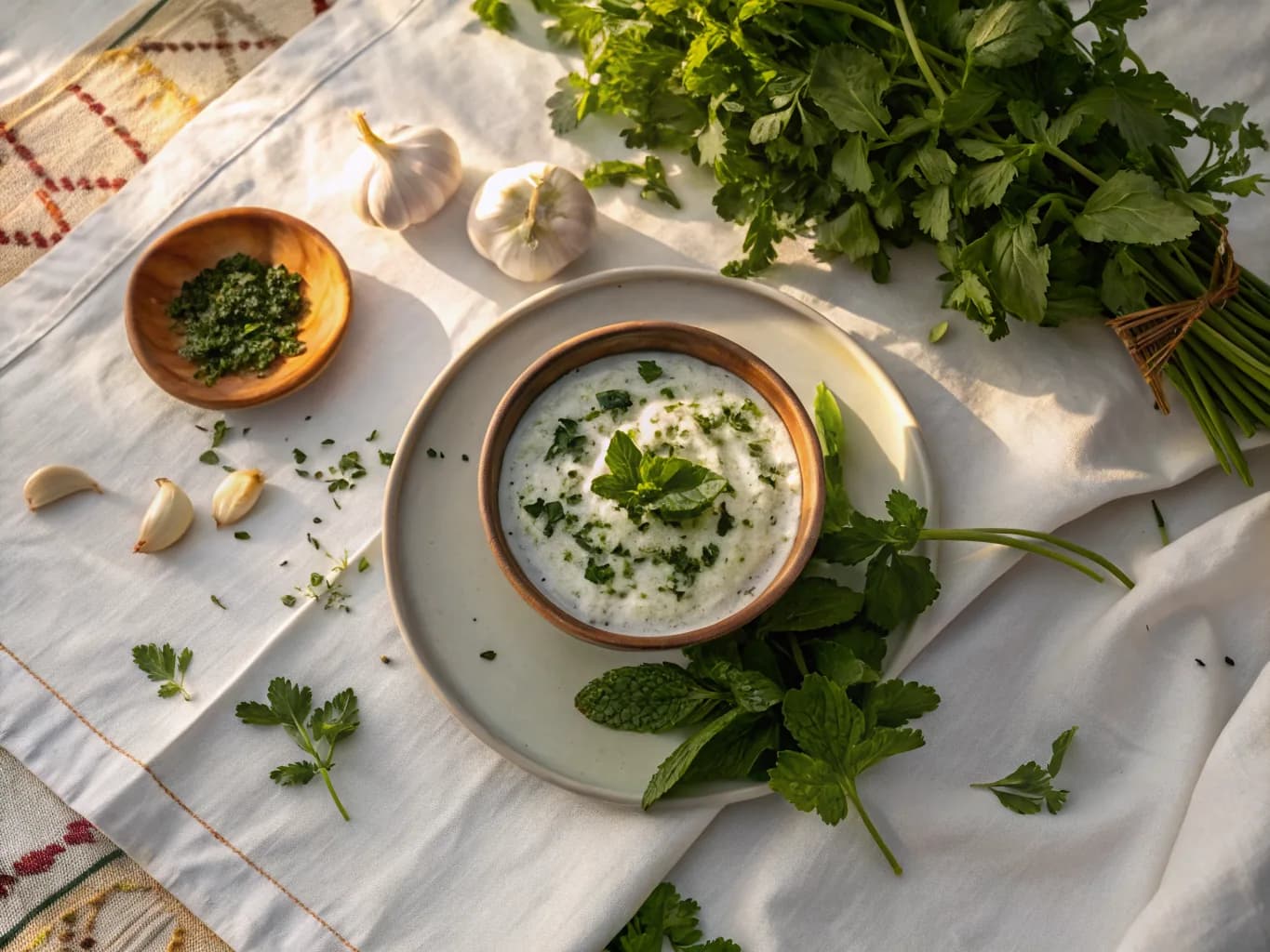 Garlic and Mint Yogurt (Cacık) - Turkish Sauce