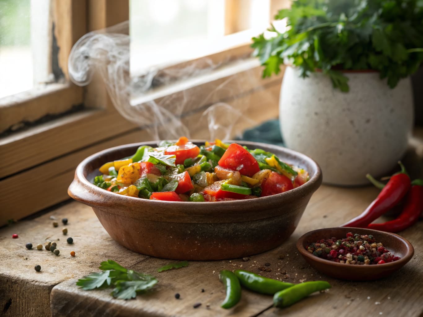 Algerian Mechouia Salad with Peppers and Tomatoes