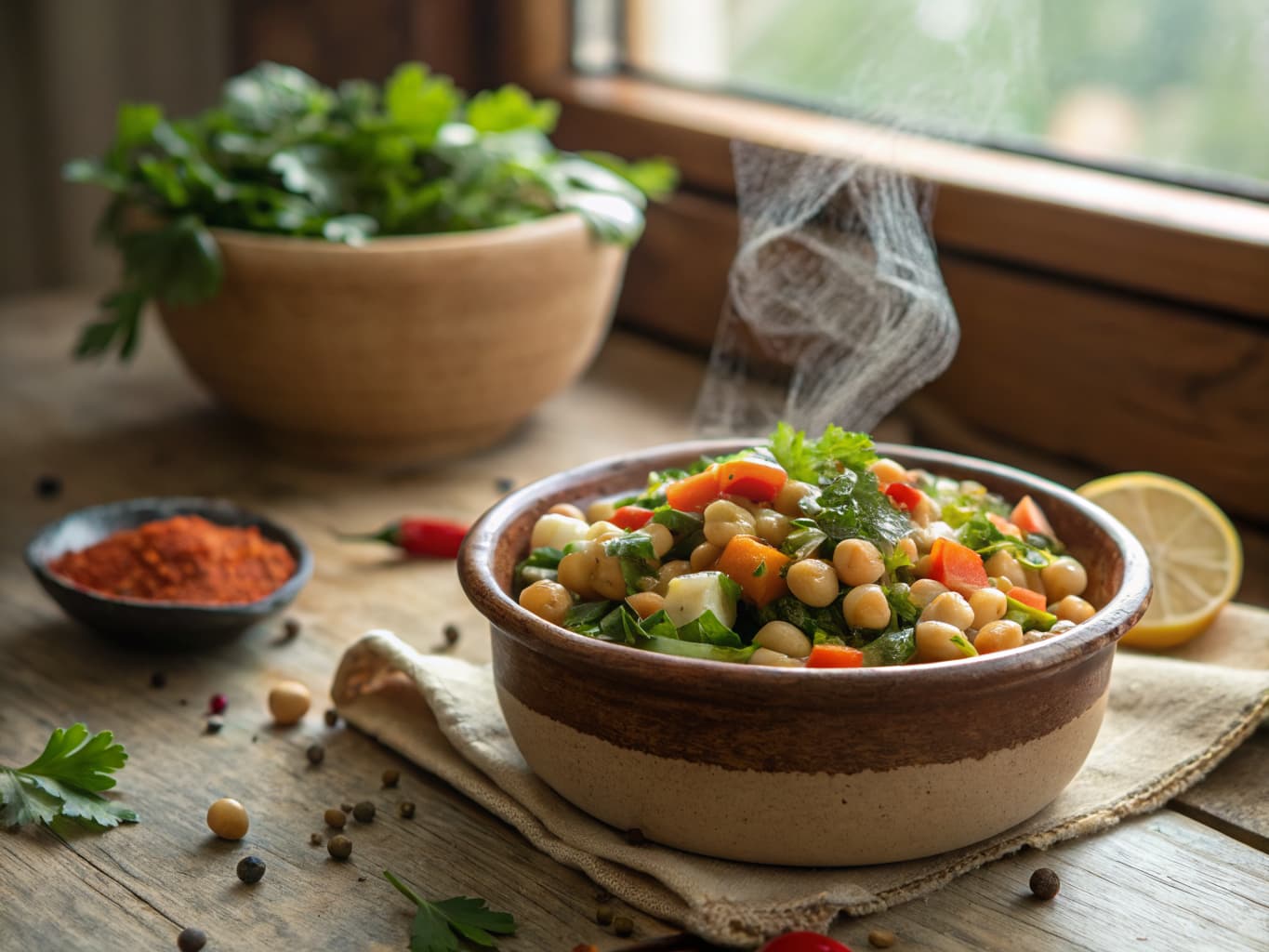 Algerian Chickpea and Crunchy Vegetable Salad