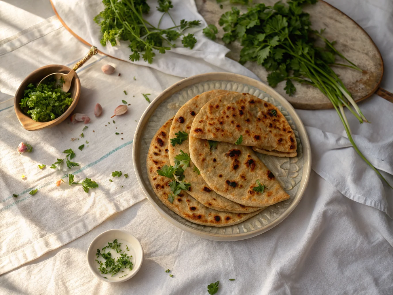 Parathas aux Pommes de Terre et Épices (Aloo Paratha)