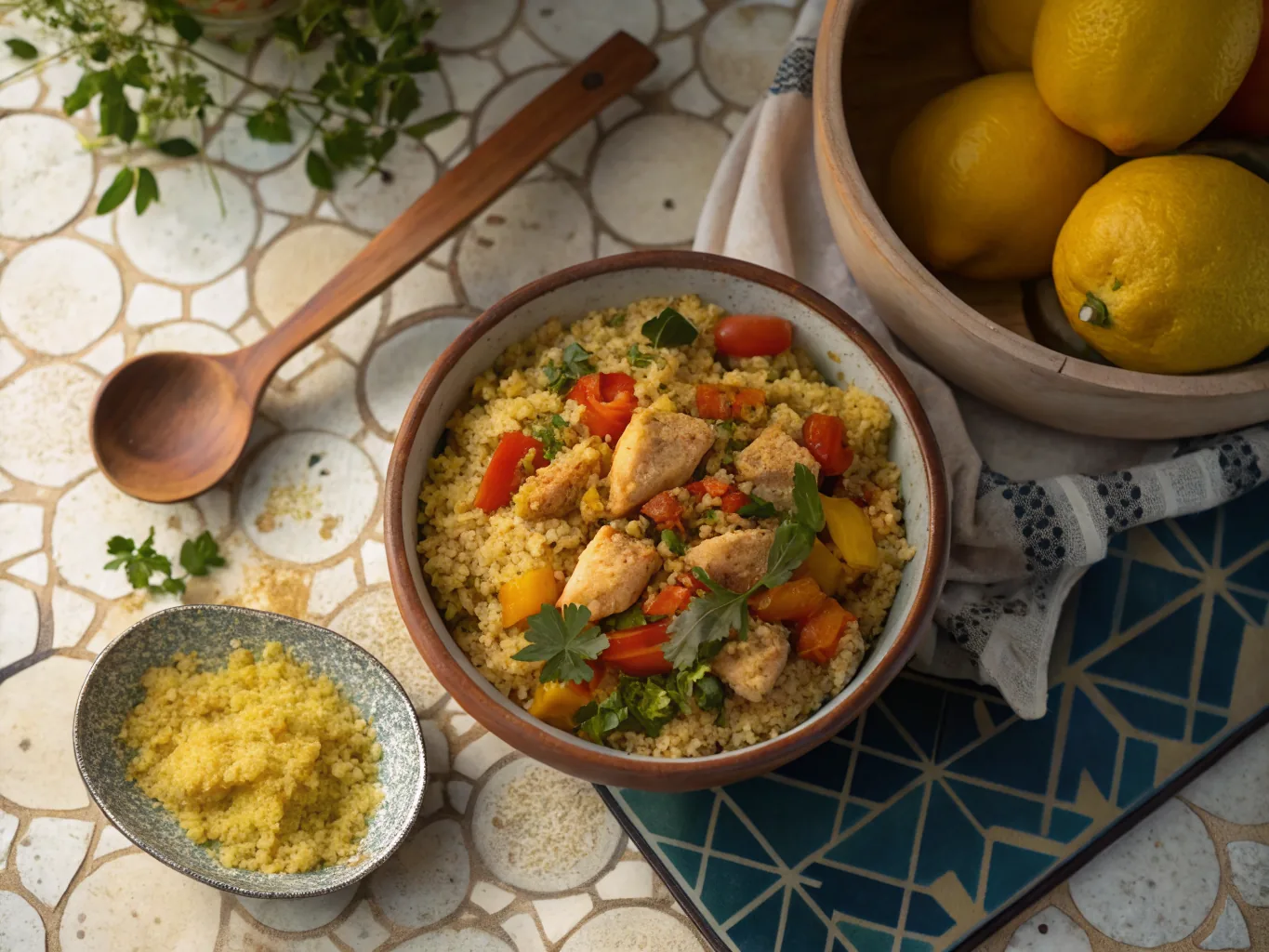 Couscous algérien aux légumes et poulet