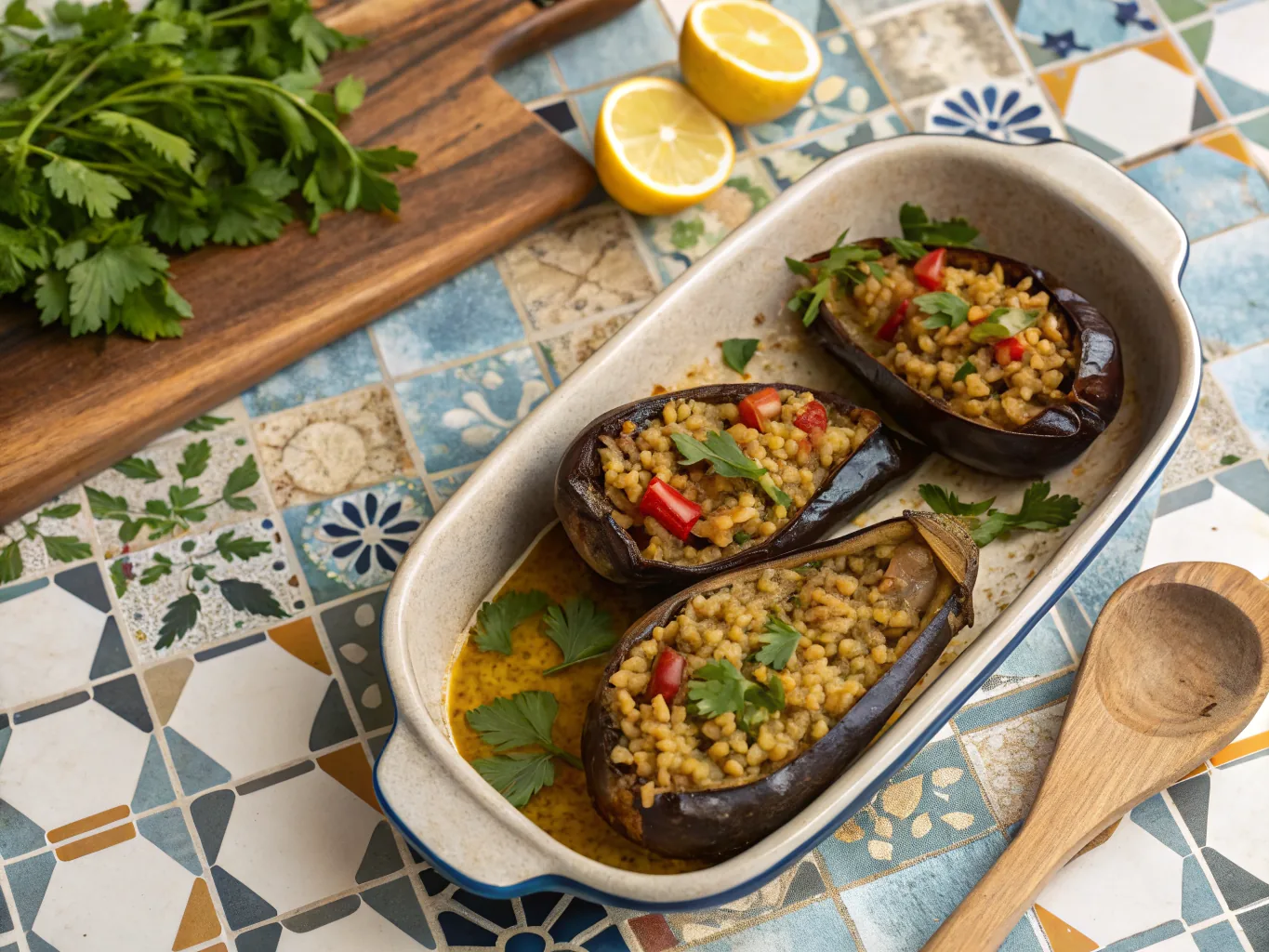 Imam Bayıldı (Aubergines Farçies à l’Huile d’Olive)