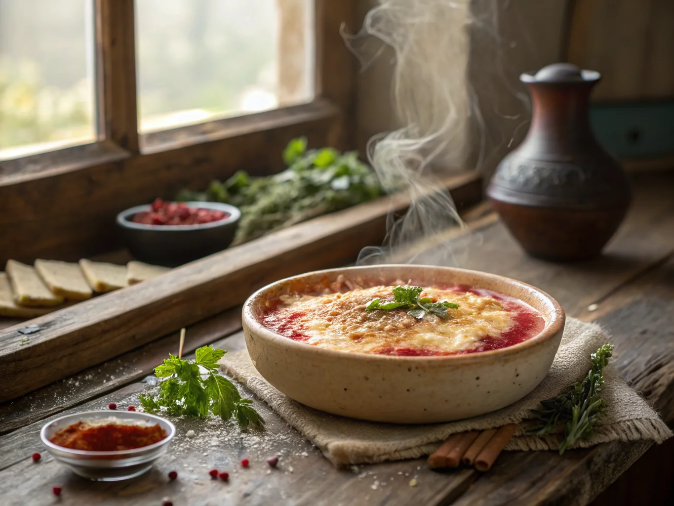 Lebanese Knefeh with Cheese and Rose Syrup