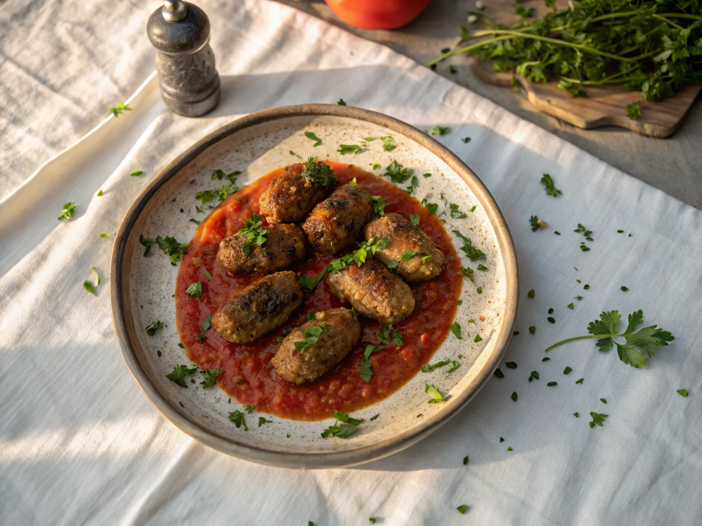 Köfte İskender à la Sauce Tomate Halal