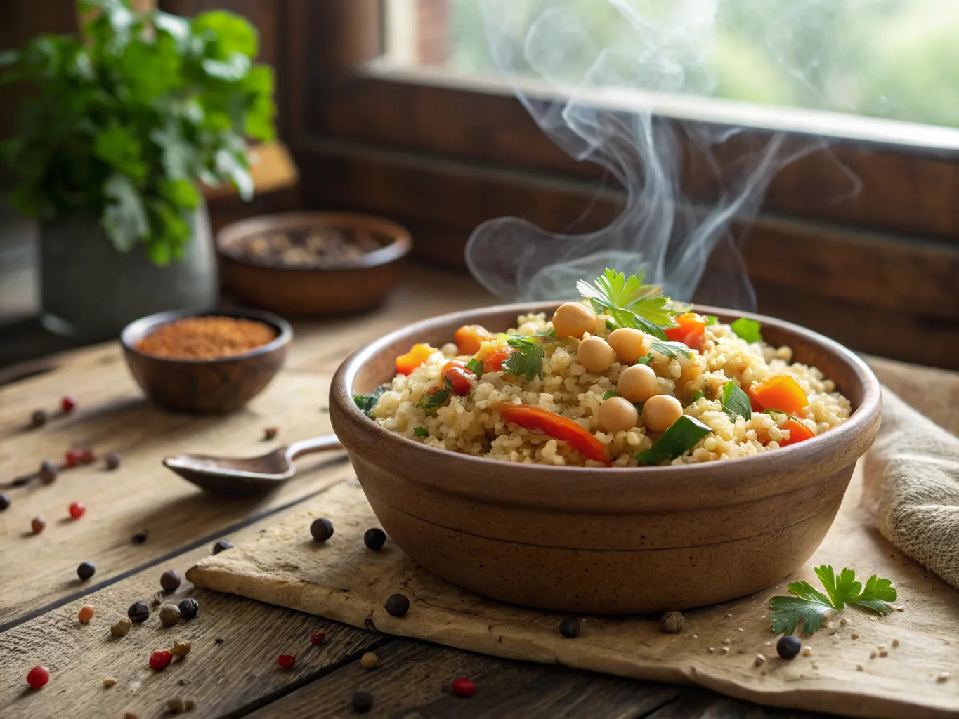 Kouskous Égyptien aux Légumes et Pois Chiches