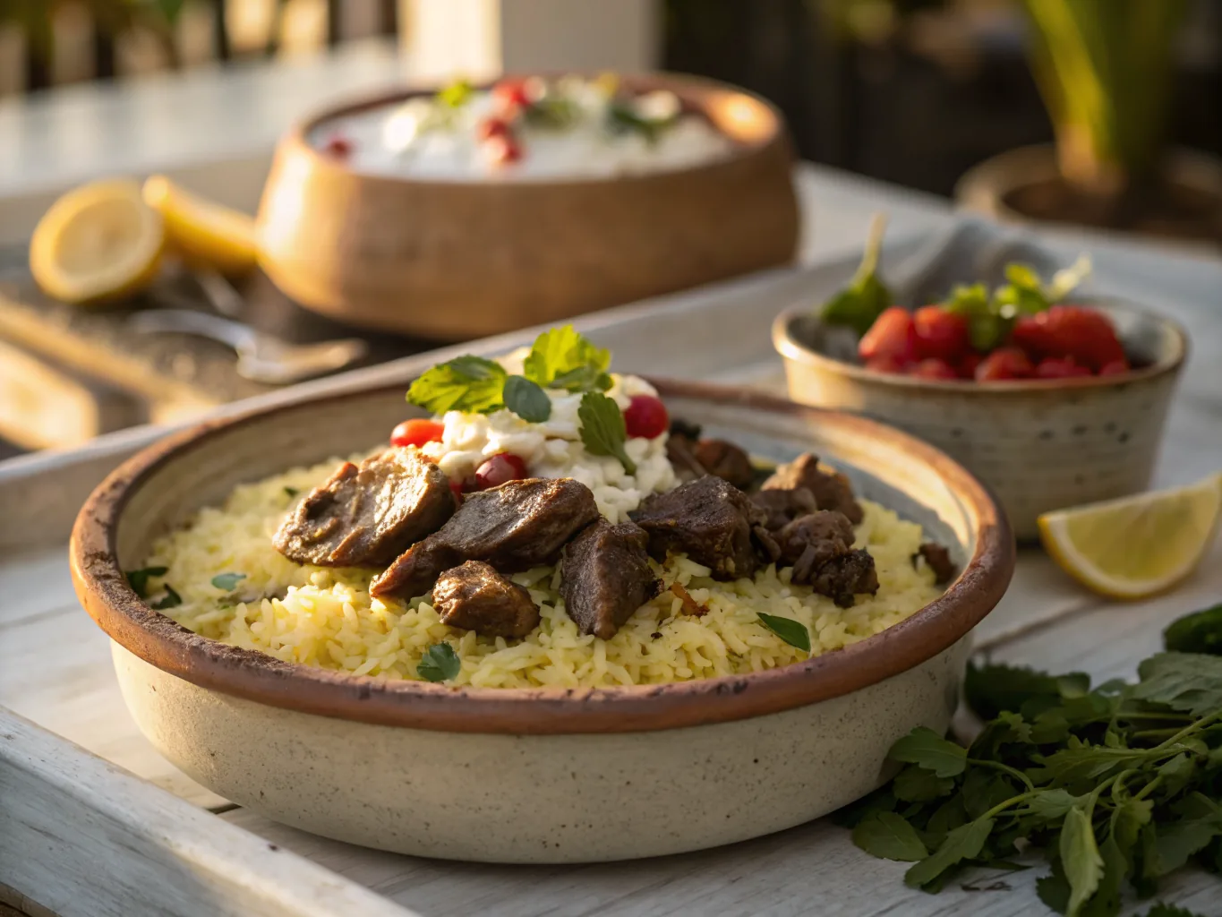 Mansaf libanais (agneau et riz au yaourt fermenté)