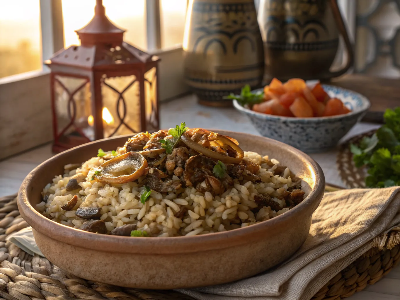 Mujaddara Libanaise (Riz aux Lentilles et Oignons Caramélisés)