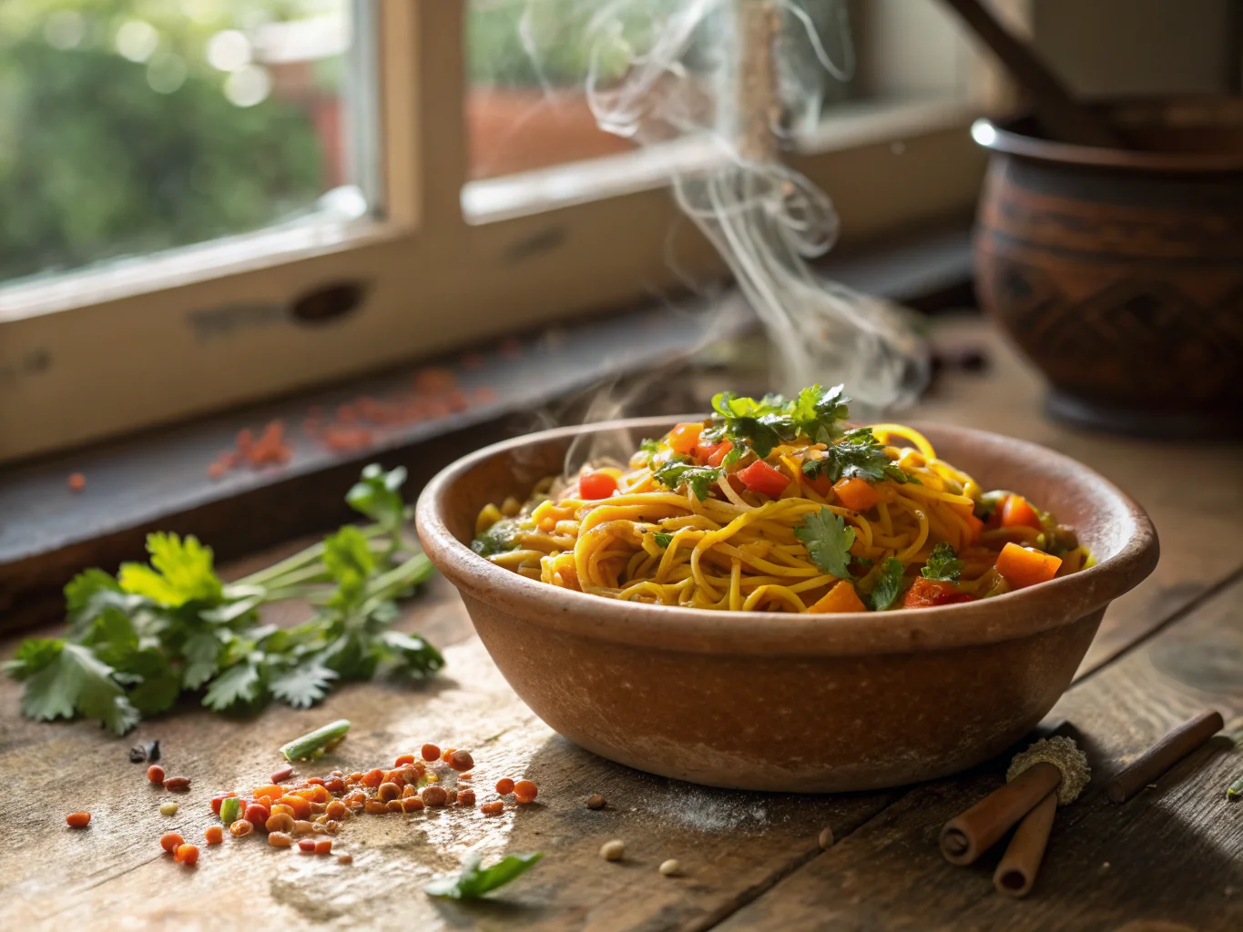 Moroccan Vegetable and Saffron Noodles