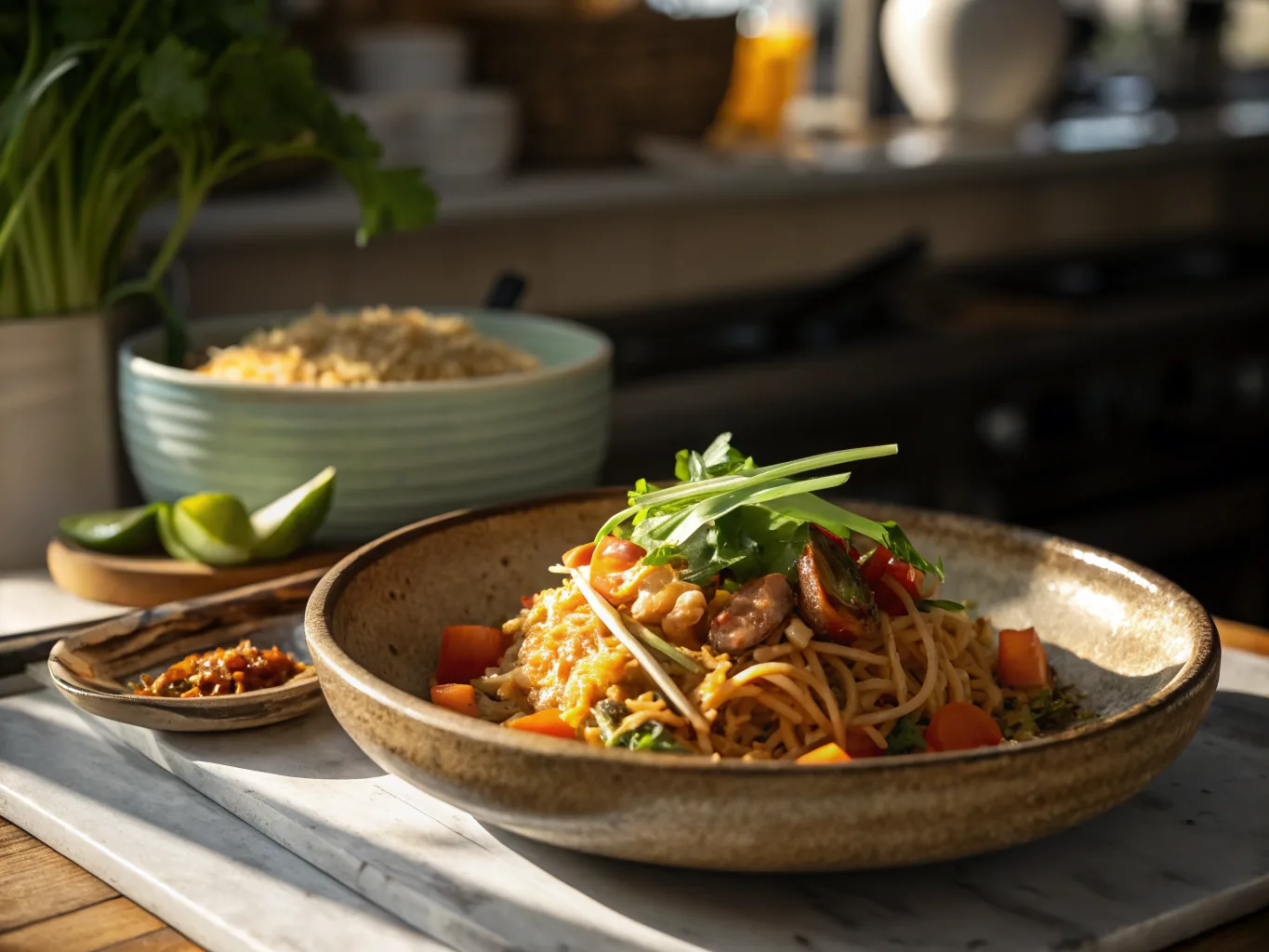 Pad Thaï Végétarien aux Légumes Croquants
