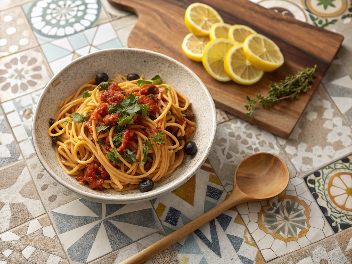 Halal Puttanesca Pasta