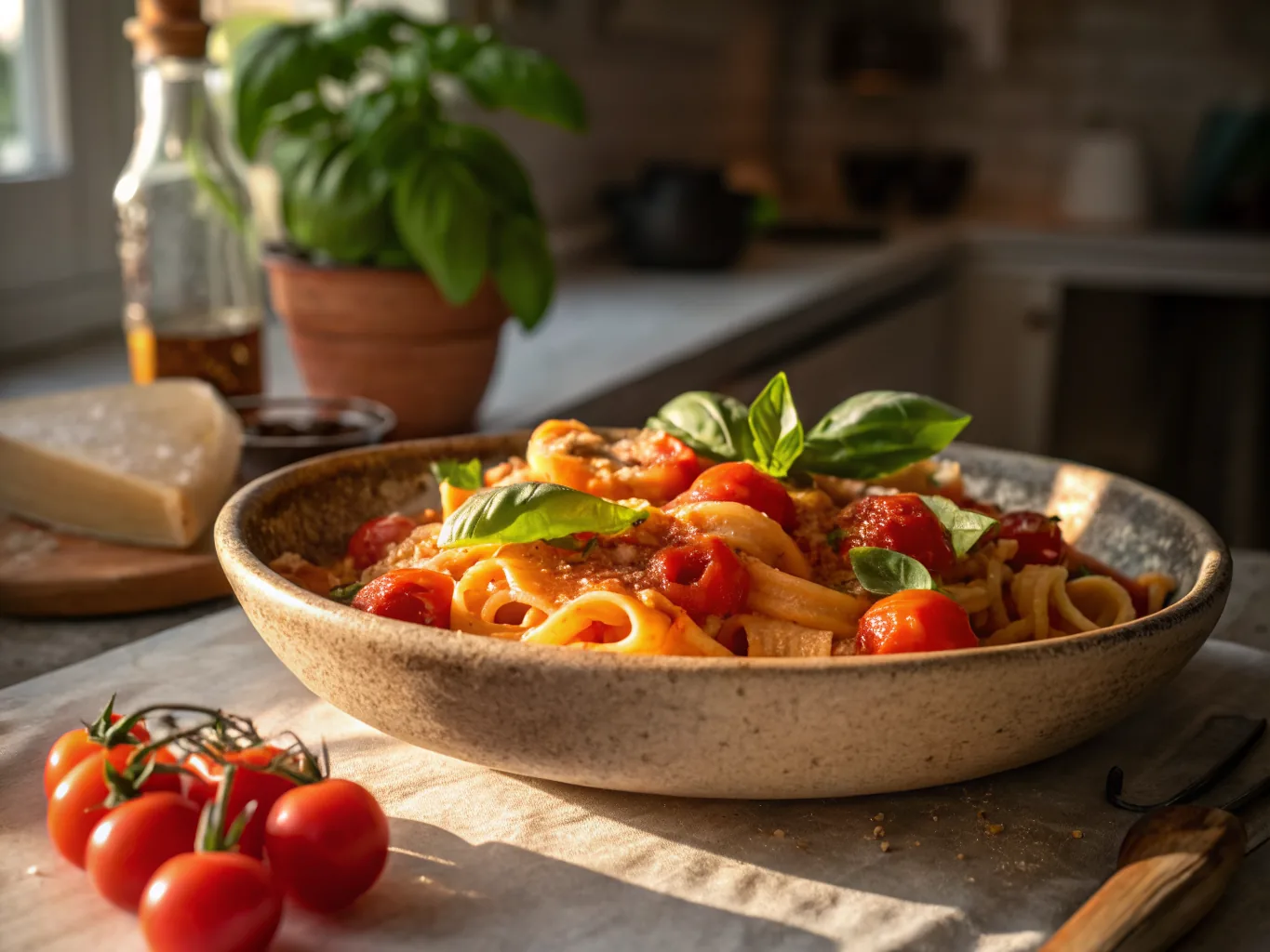 Pasta with Tomato Basil Sauce