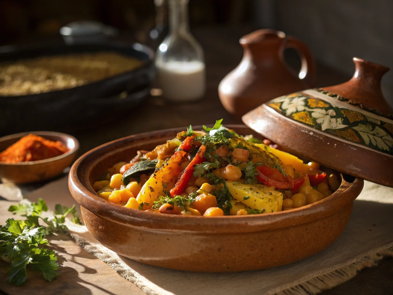 Moroccan Pasta with Roasted Vegetables and Saffron