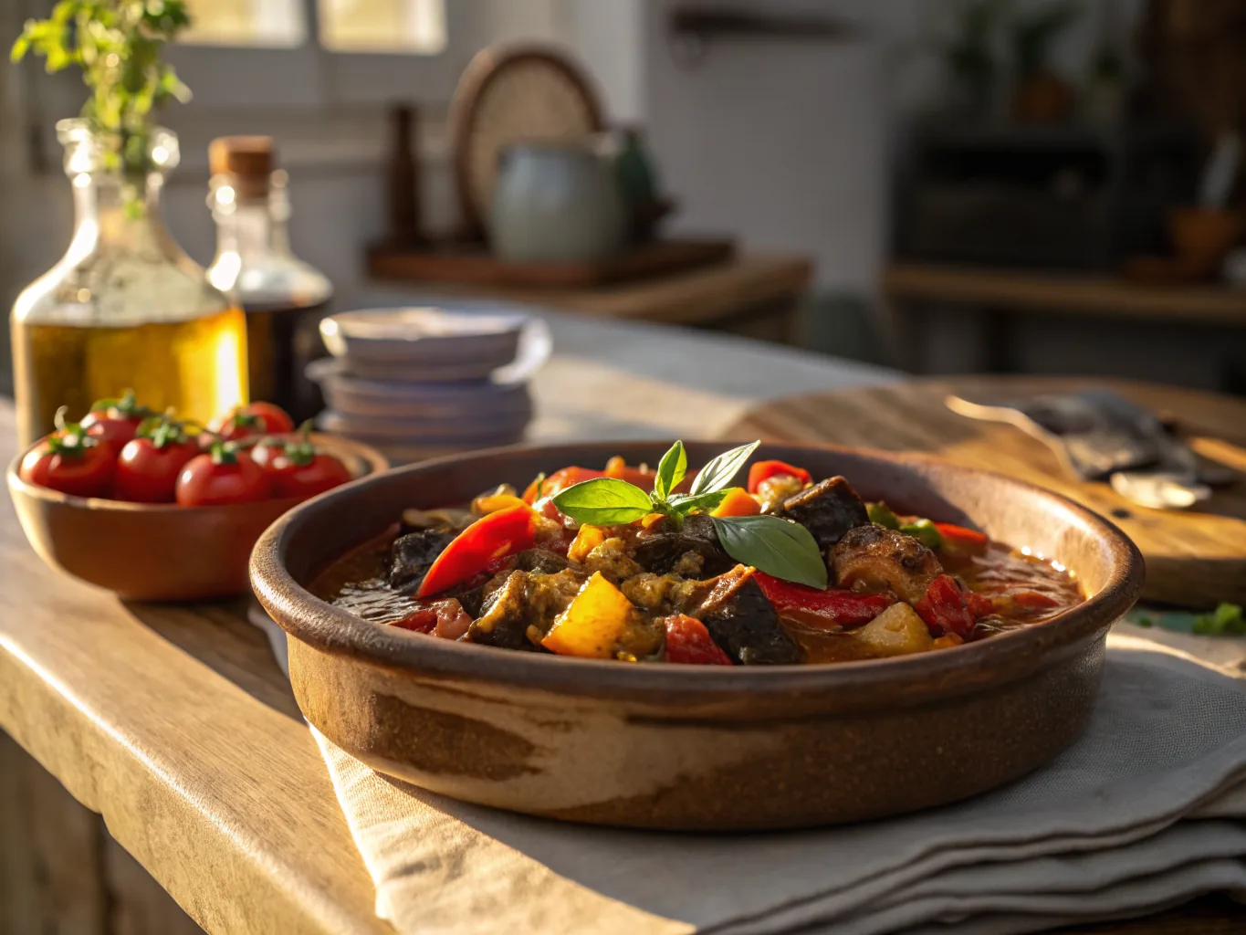 Ragoût d'Aubergines et Poivrons à l'Italienne