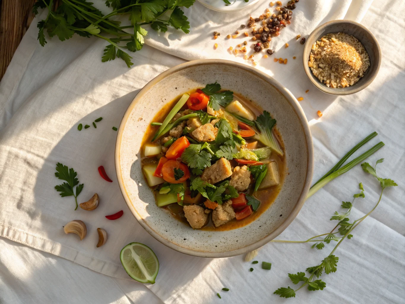 Ragoût de Poulet et Citronnelle aux Légumes Asiatiques