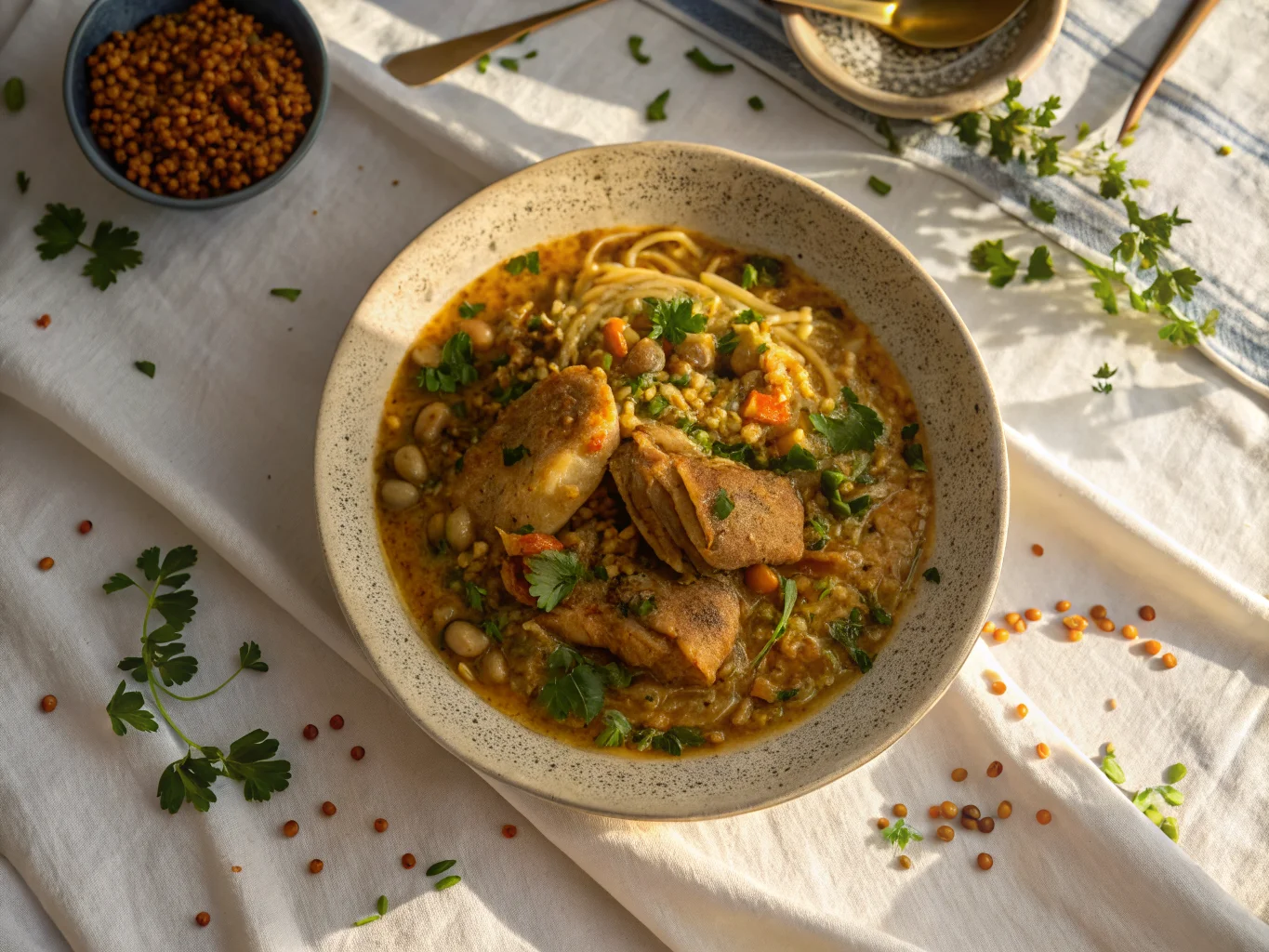 Rfissa with Lentils and Chicken (Moroccan Noodle Dish)
