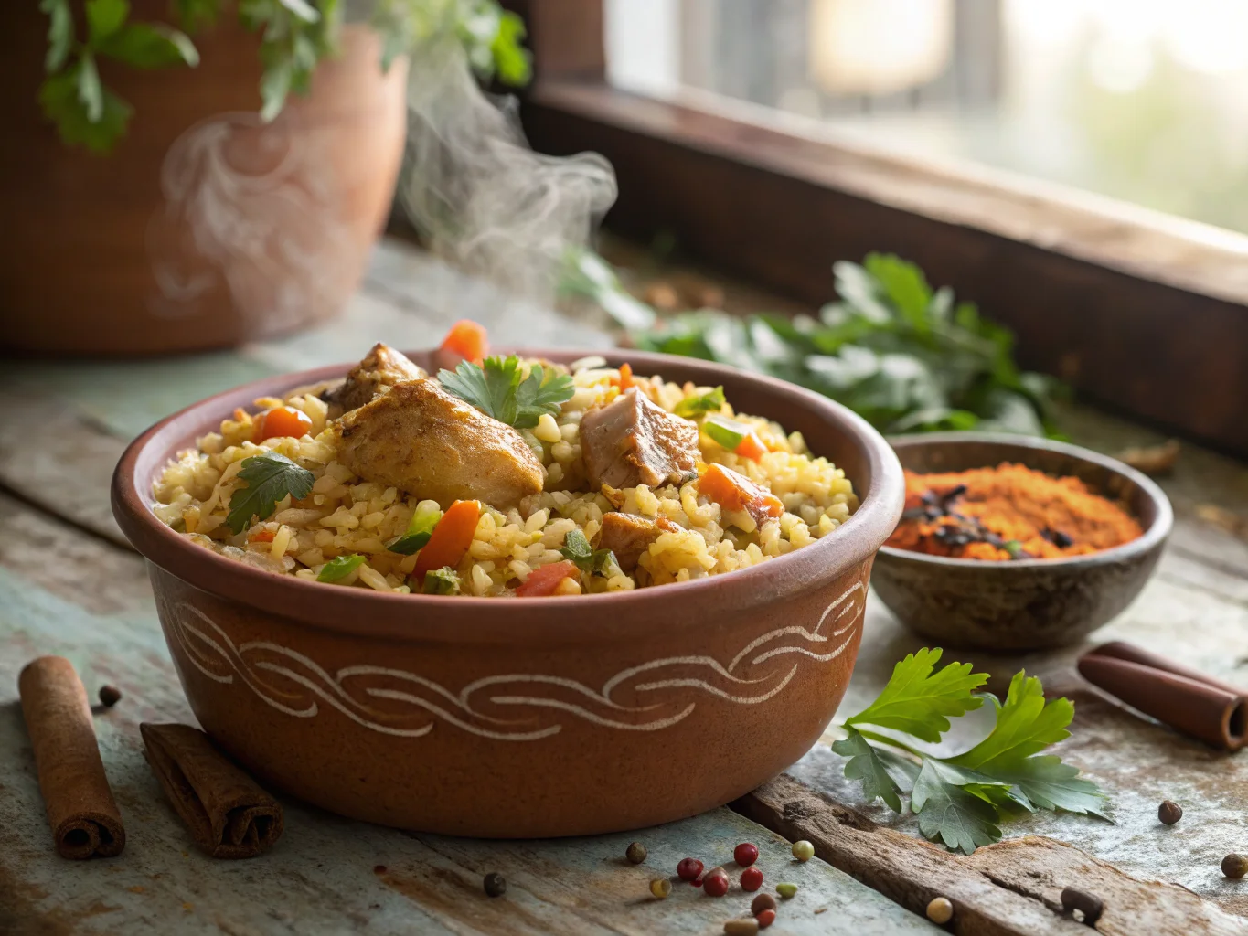 Algerian Rice with Vegetables and Chicken (Riz Djej)