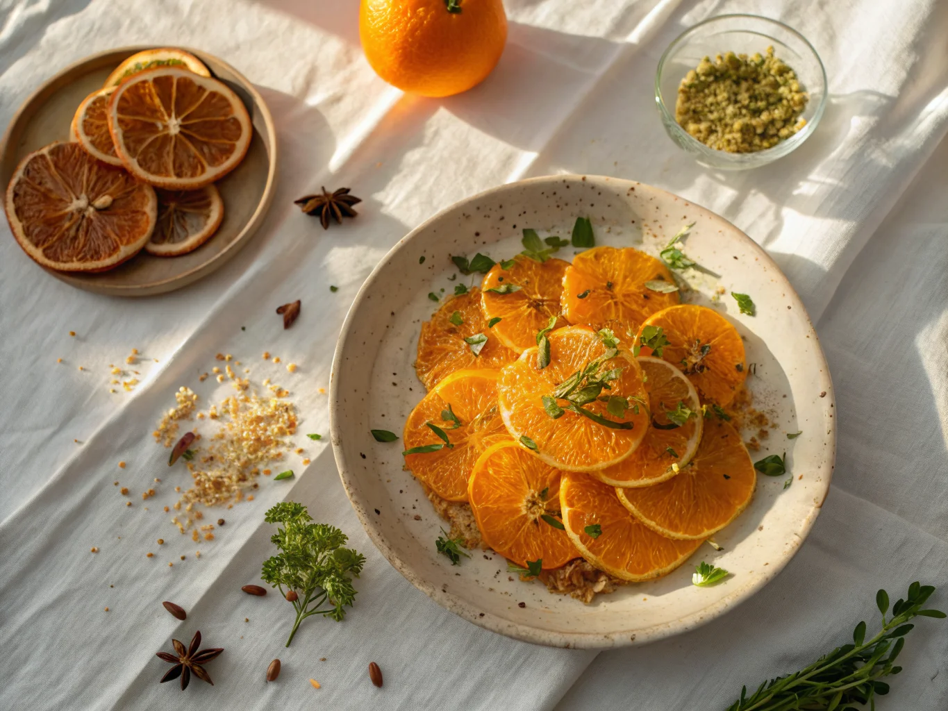Moroccan Orange Salad with Cinnamon and Orange Blossom Water