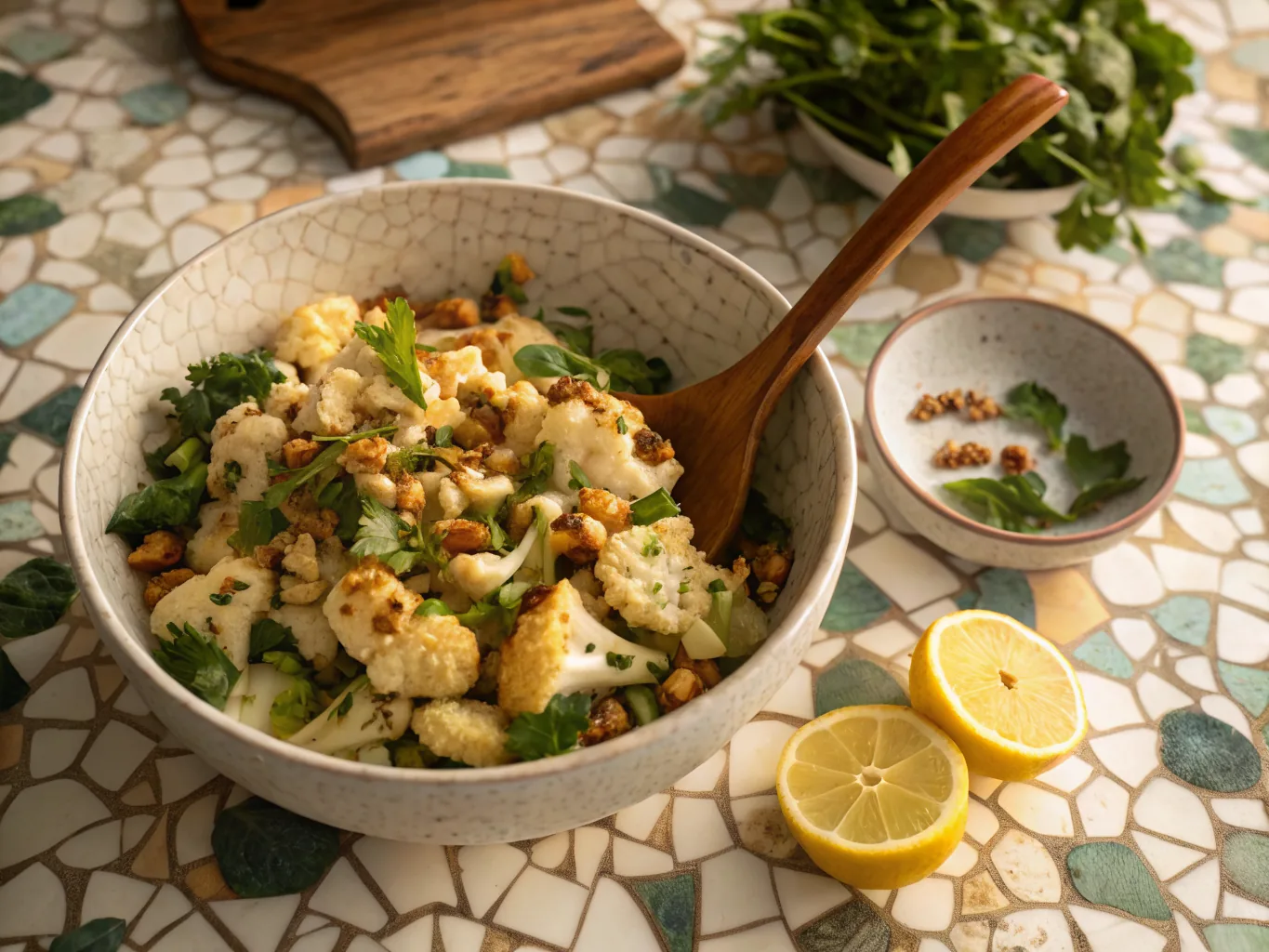 Salade de chou-fleur rôti au tahini