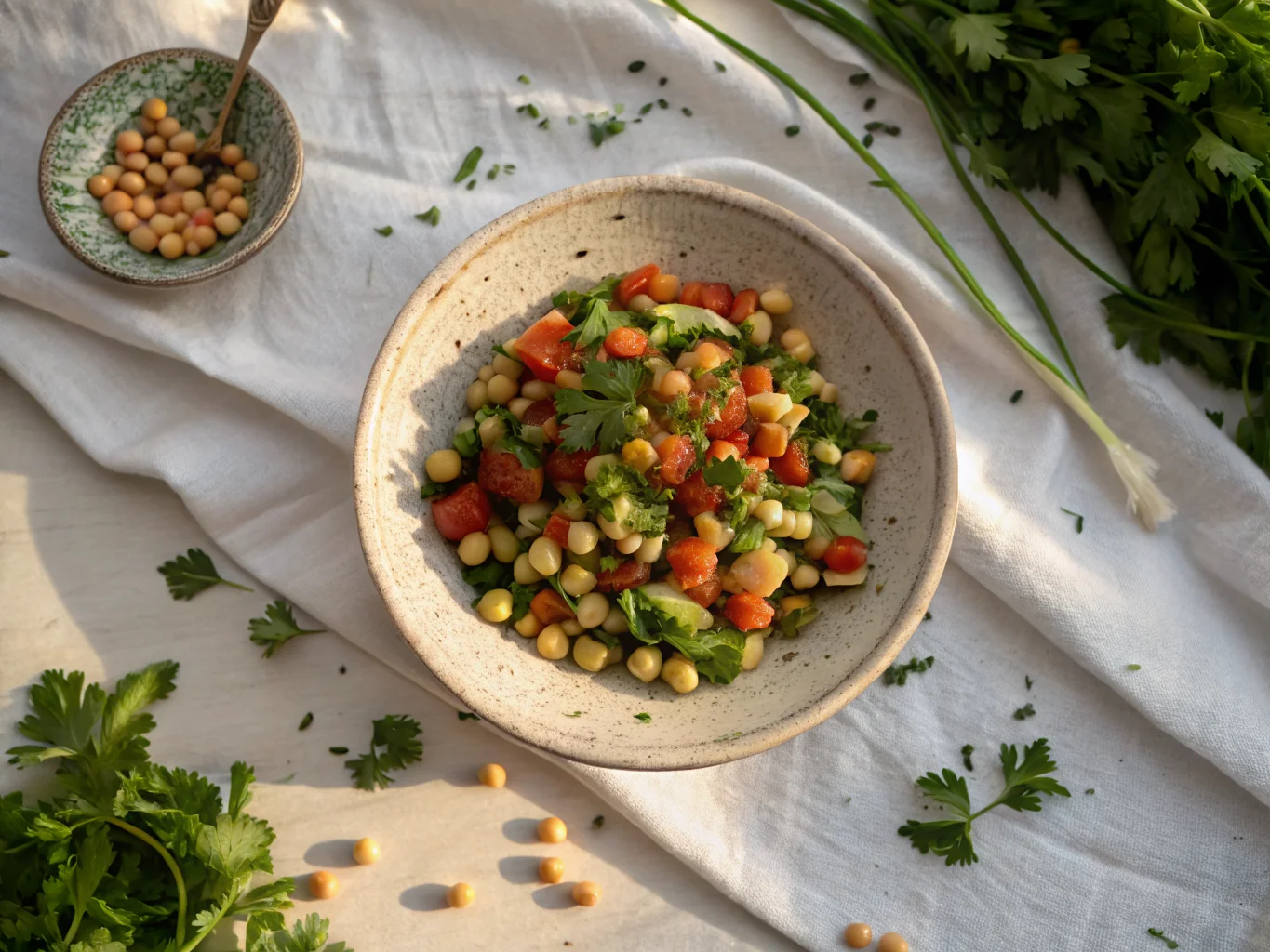 Salade de Pois Chiches et Légumes Croquants à l'Algérienne
