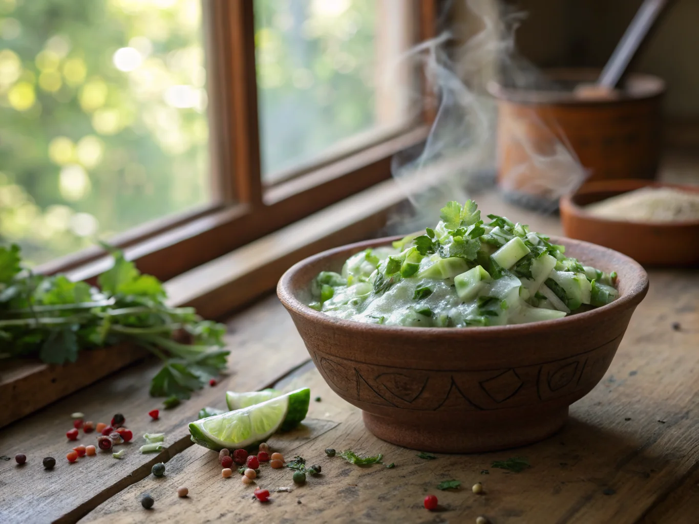 Salade Indienne de Concombre à la Menthe et Yaourt (Kachumber Raita)