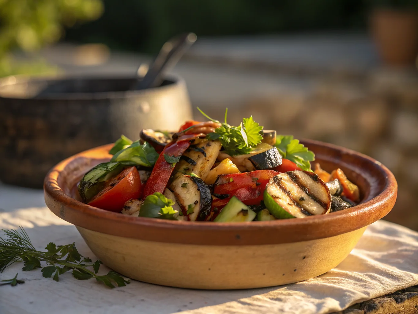 Algerian Mechouia Salad (Grilled Vegetable Salad)