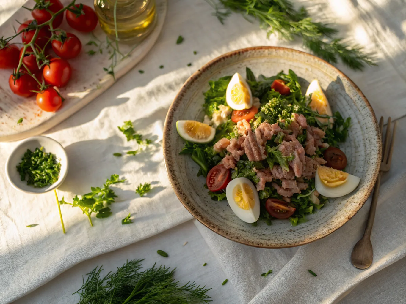 Salade Mechouia Tunisienne aux Œufs et Thon