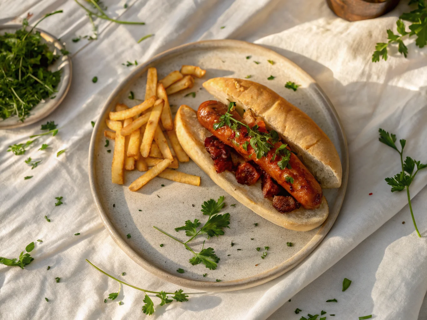Algerian Merguez and Fries Sandwich