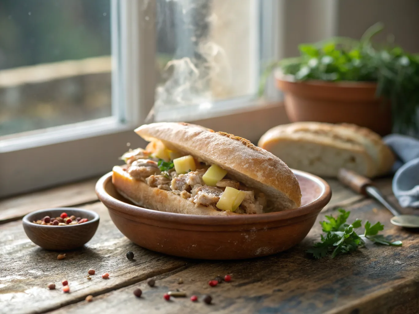 Hmiss Sandwich with Tuna and Potatoes (Moroccan Bocadillo)