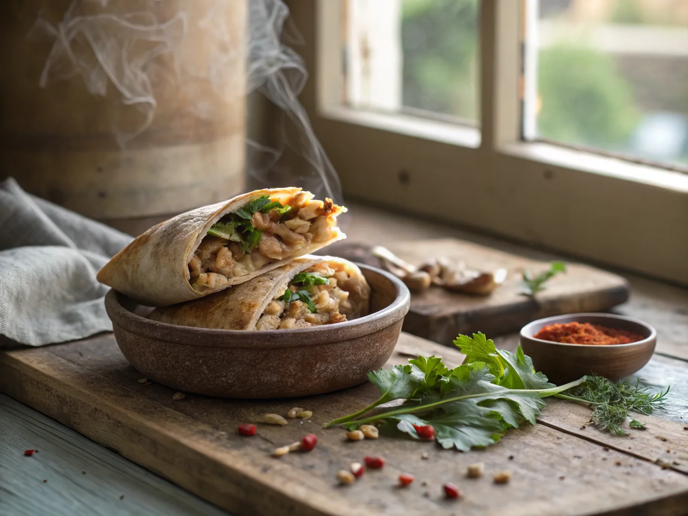 Moroccan Spiced Chicken and Almond Sandwich (Briouat Sandwich)