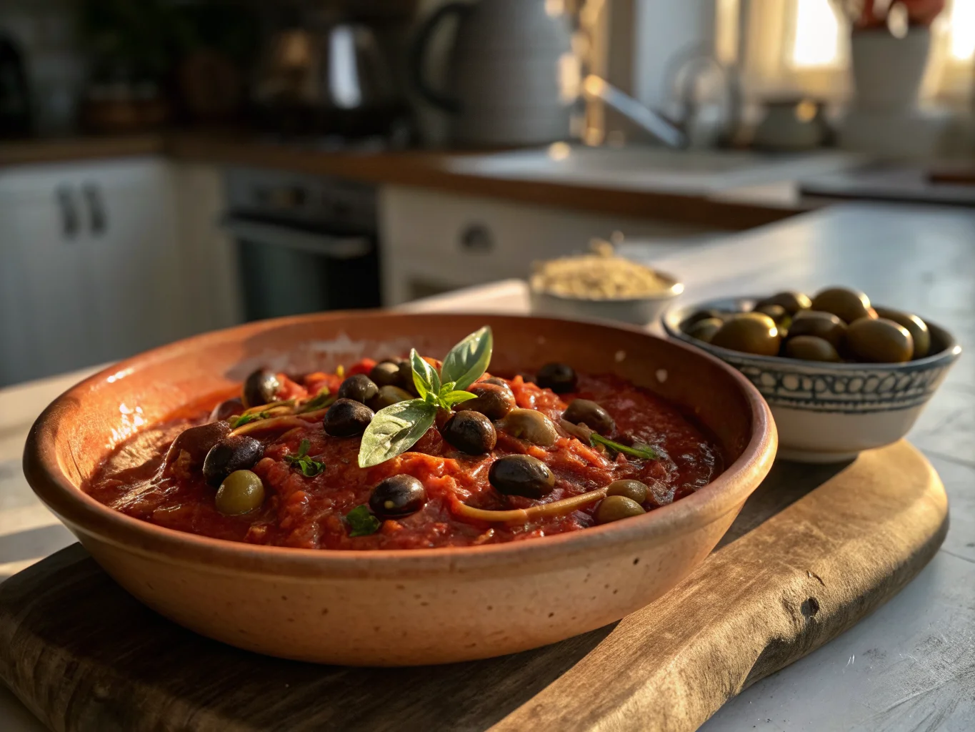 Sauce Marinara aux Olives et Câpres (Salsa alla Puttanesca Italienne)