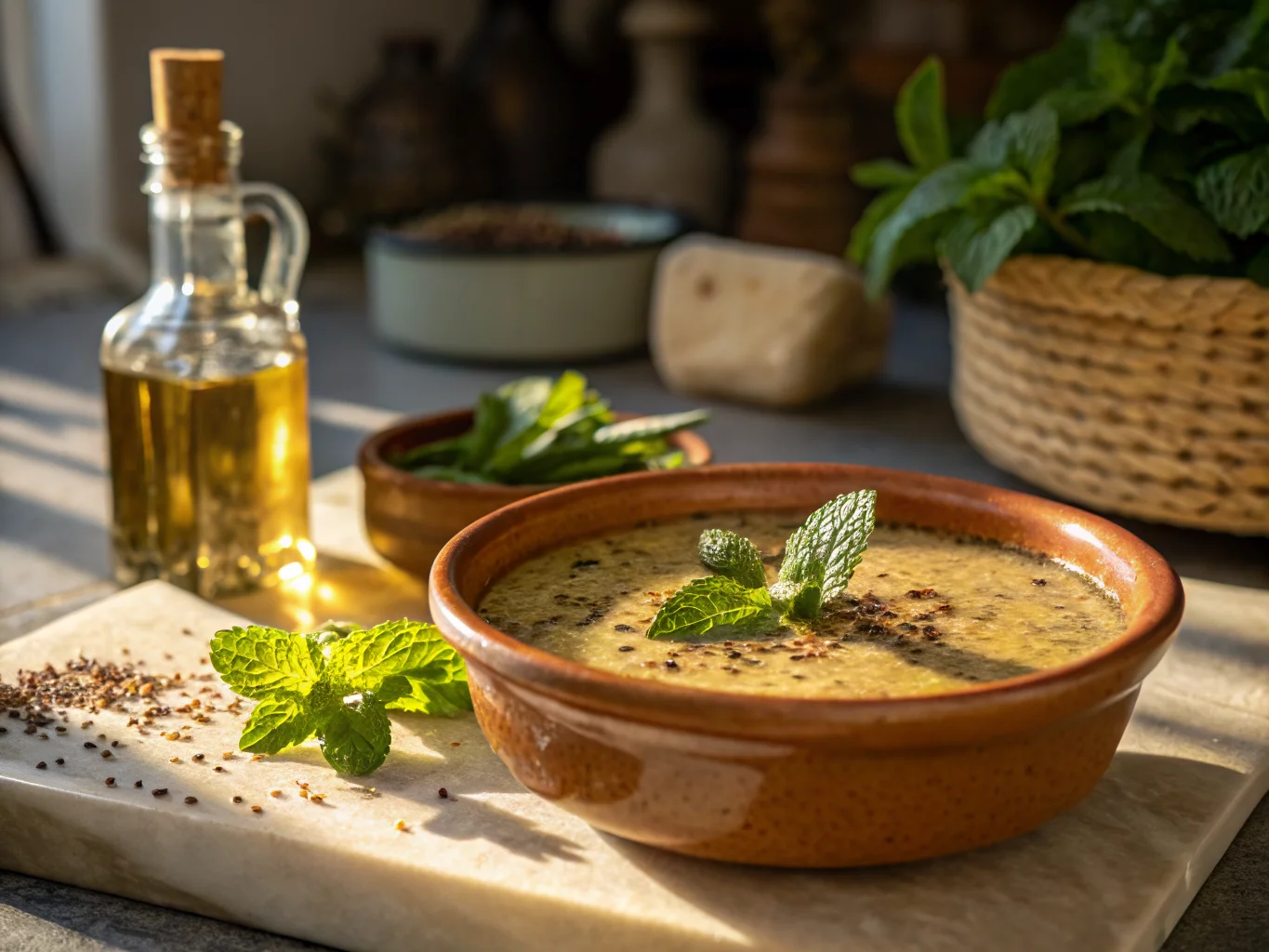 Turkish Sesame and Mint Sauce (Tahinli Naneli Sos)