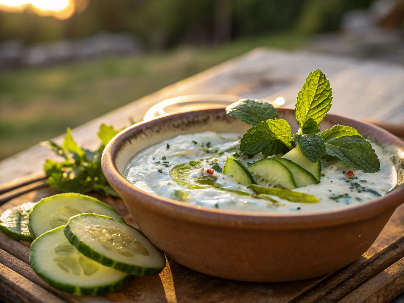 Yogurt Mint and Cucumber Sauce (Turkish Cacık)
