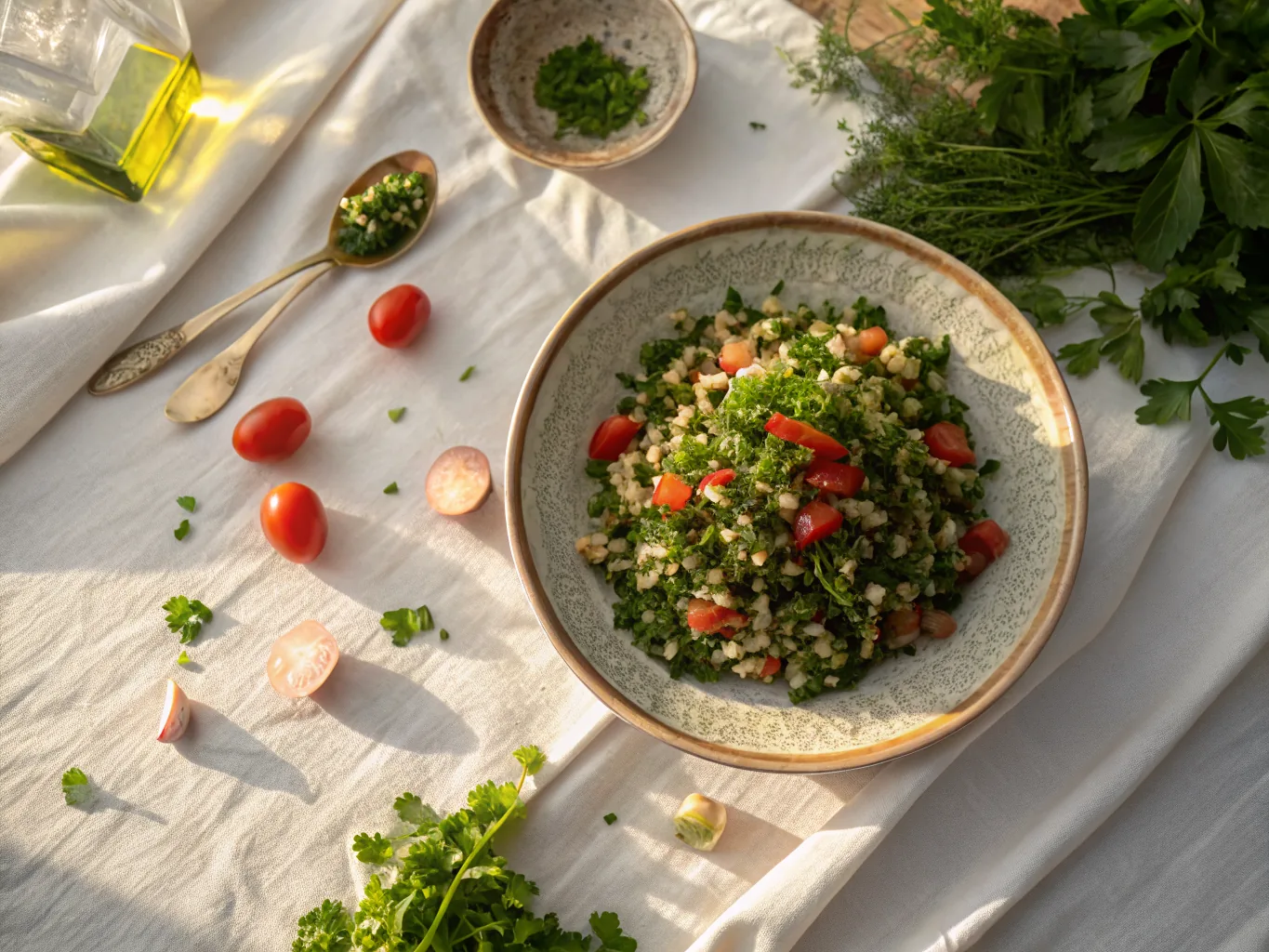 Tabbouleh libanaise traditionnelle