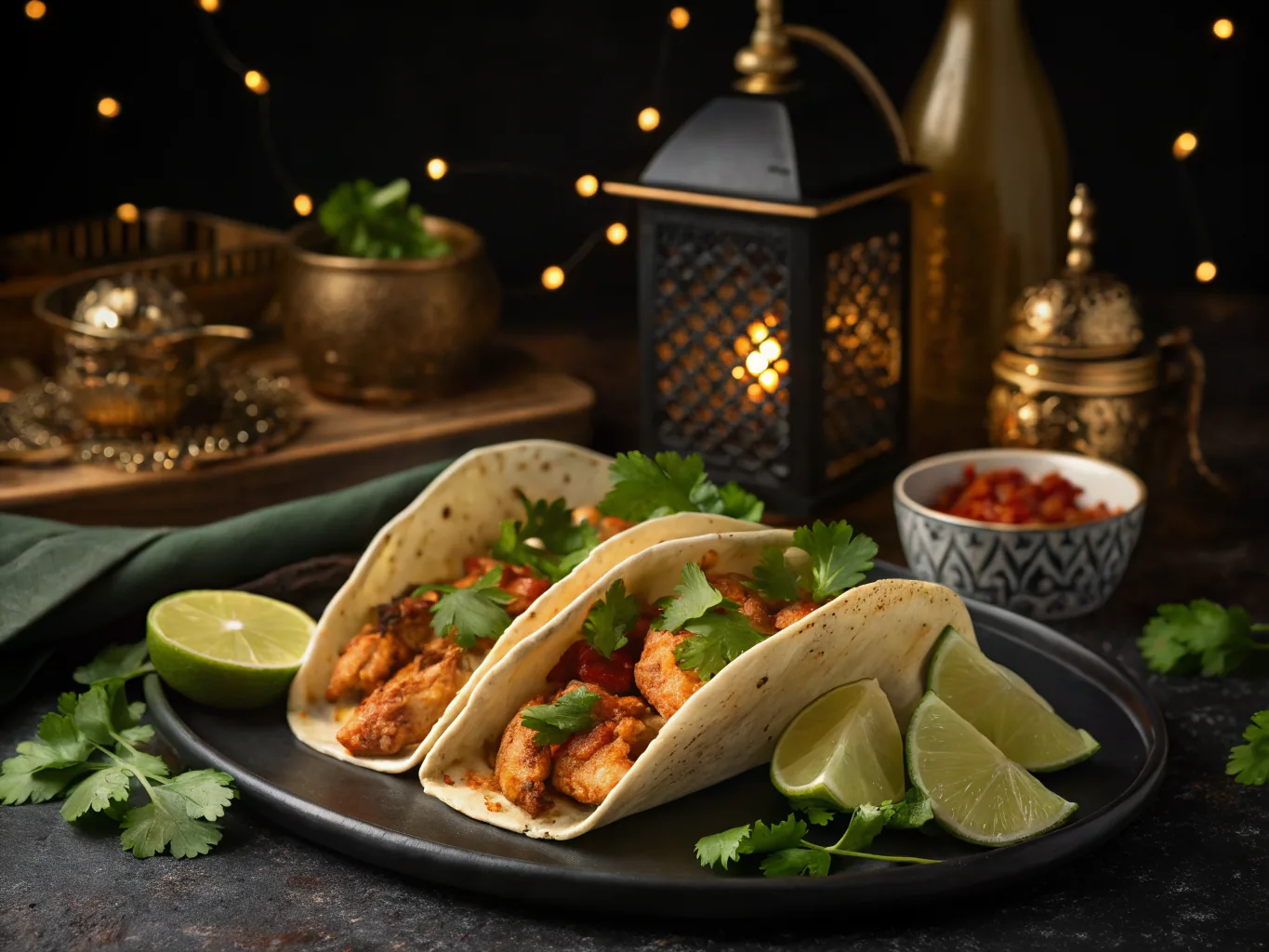 Spicy Halal Chicken Tacos