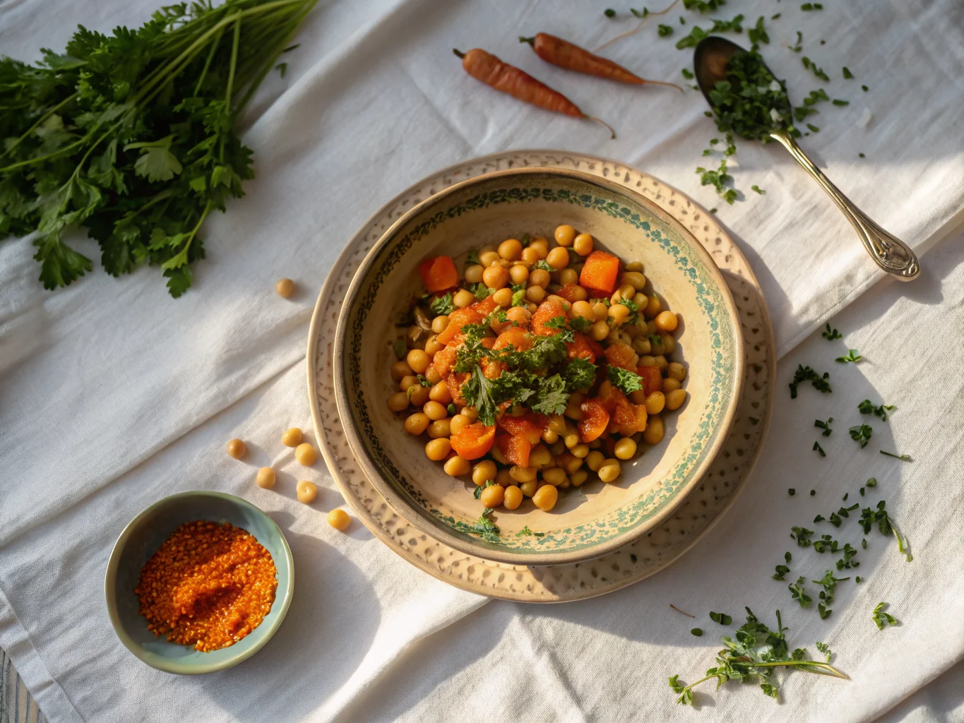 Moroccan Chickpea and Carrot Tagine with Saffron