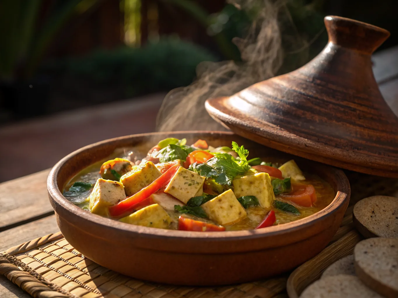 Tajine de Tofu aux Légumes et Lait de Coco (Ragoût Asiatique)