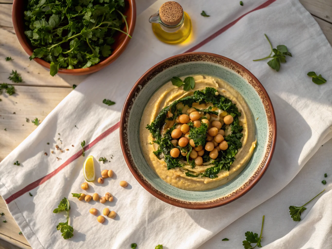 Lebanese Spinach and Chickpea Tagine with Preserved Lemon (Sbanekh w Hummus)
