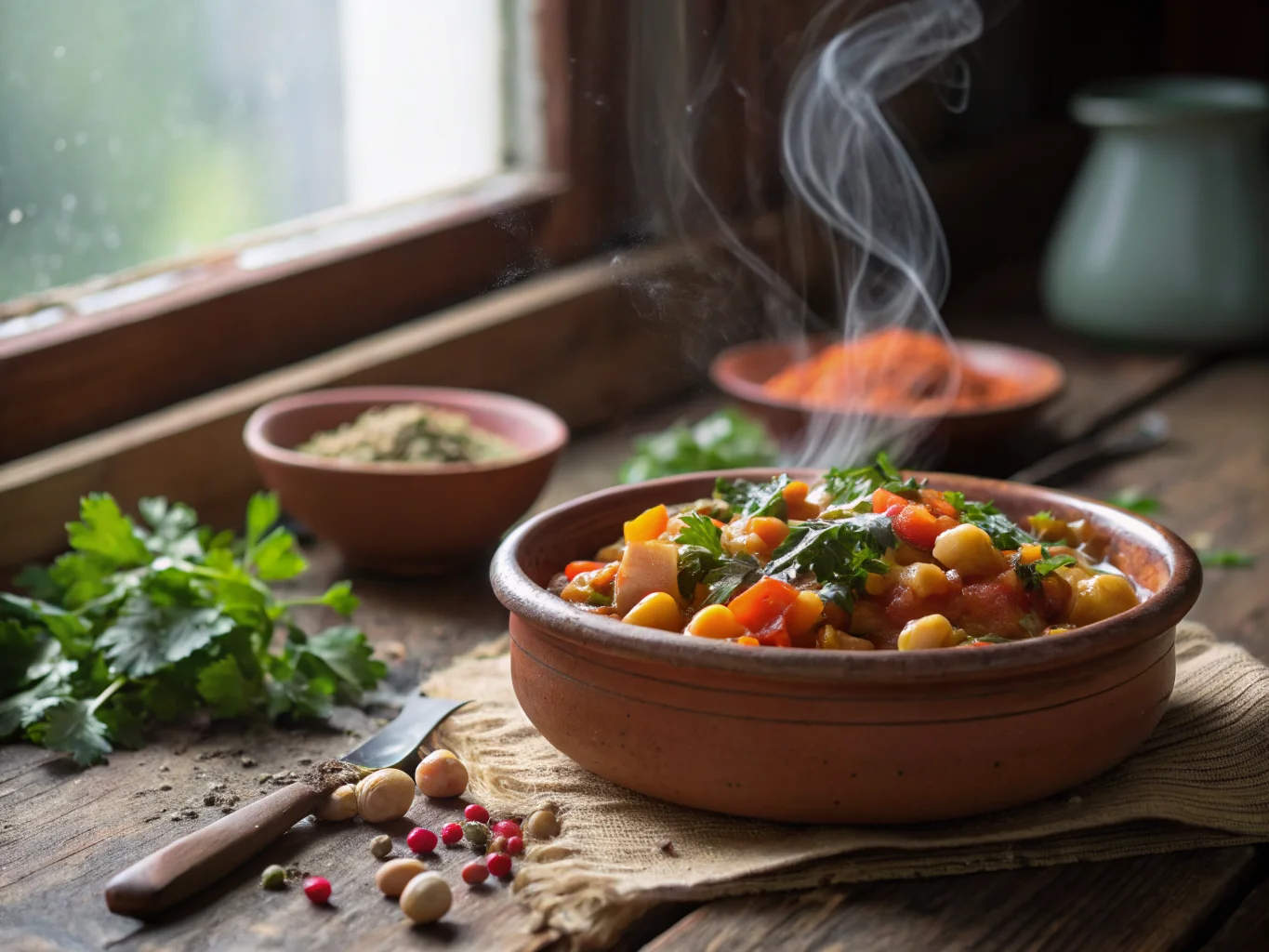 Lebanese Winter Vegetable and Chickpea Tagine (Tajine bi Khodar)
