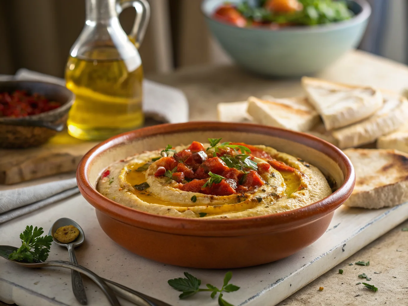 Algerian Grilled Pepper and Olive Oil Dip (Hmiss)